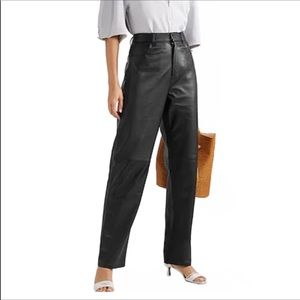 Tibi Black 100% Leather Pants Size 2